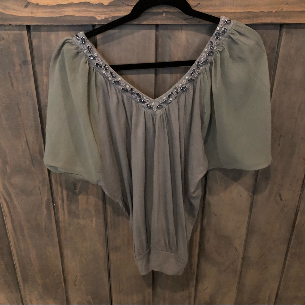 Candies jeweled v neck top